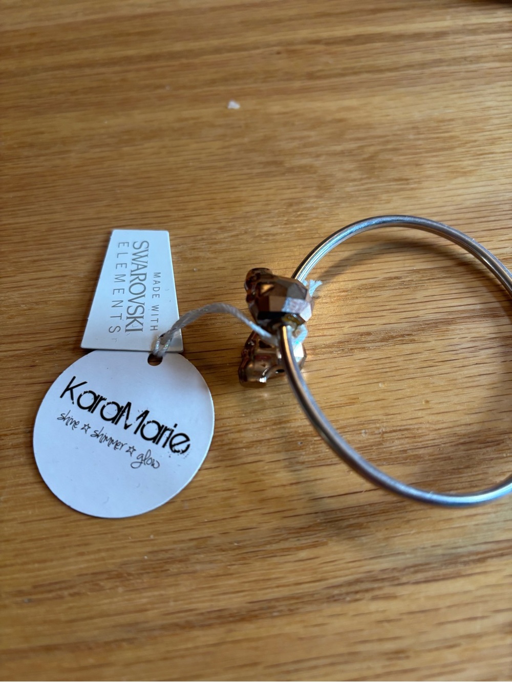Kara Marie Metal Bangle Bracket Featuring 2 Rose Gold Tone Skulls Punk